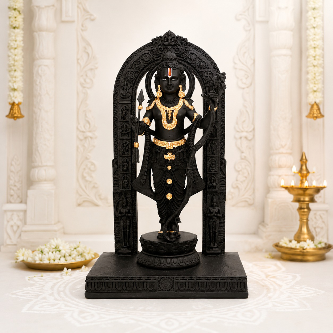 Shree Ram Lalla Idol – Premium Black Finish Marble Resin Idol (12 Inches)