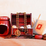 Karungali Maala - 8mm | 54 beads | Pure Panchaloham Madikanni Capping with Vishnumaya Prabha Pendant