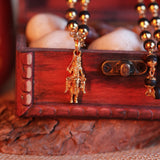 Karungali Maala - 8mm | 54 beads | Pure Panchaloham Madikkanni Capping with Plain Vishnumaya Pendant