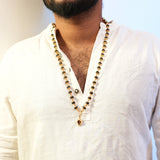Karungali Mala – 8mm | 54 Beads | Pure Panchaloham Madikkanni Capping with Shank Locket