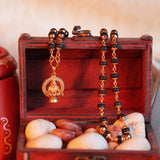 Karungali Maala - 8mm | 54 beads | Pure Panchaloham Madikkanni Capping with Ayyappa Prabha Pendant