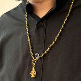 Karungali Maala - 6mm | 54 beads | Pure Panchaloham Madikkanni Capping with Plain Ayyappa Pendant