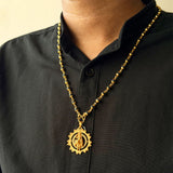 Karungali Maala - 6mm | 54 beads | Pure Panchaloham Madikkanni Capping with Vishnumaya Prabha Pendant
