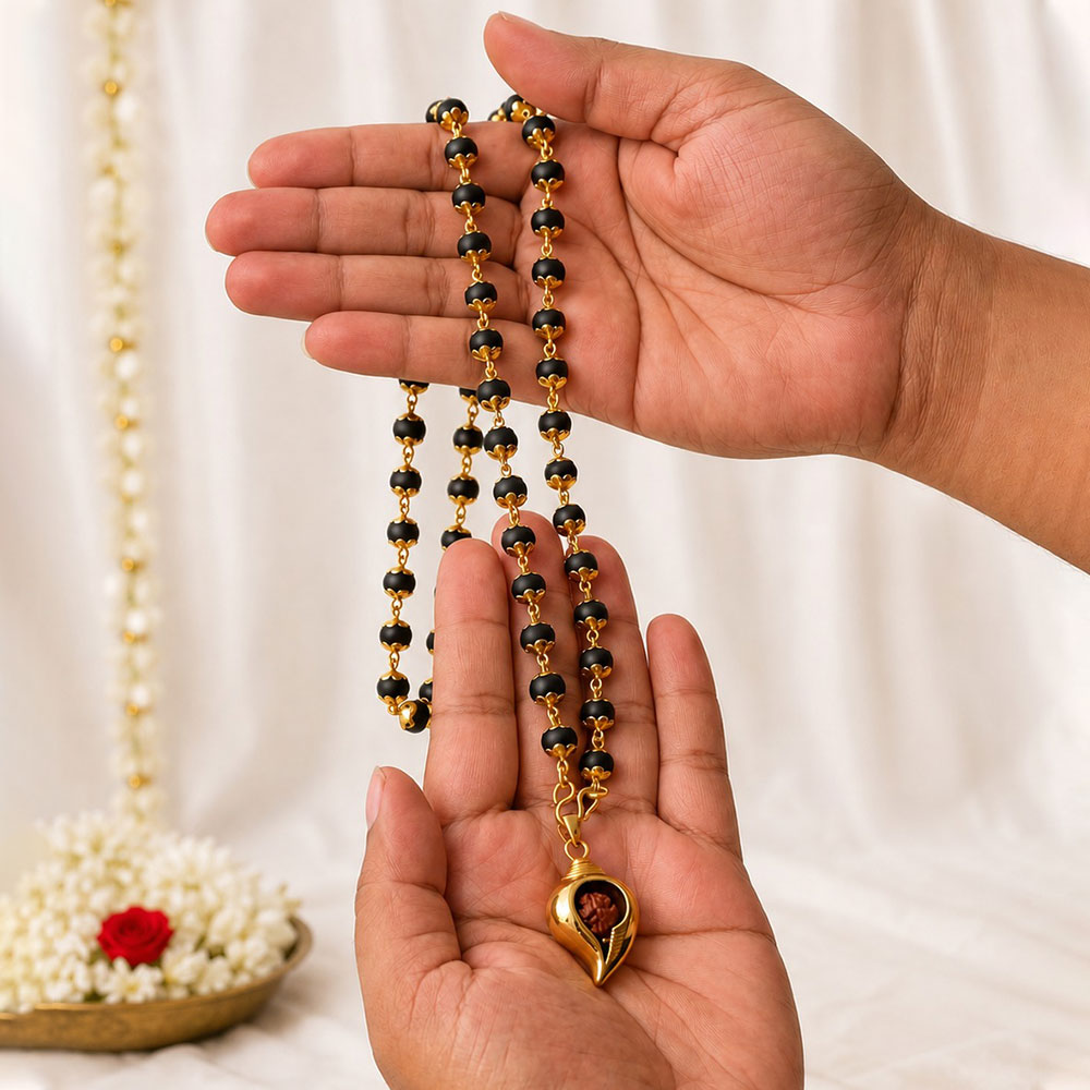 Karungali Mala – 6mm | 54 Beads | Pure Panchaloham Madikkanni Capping with Shank Locket