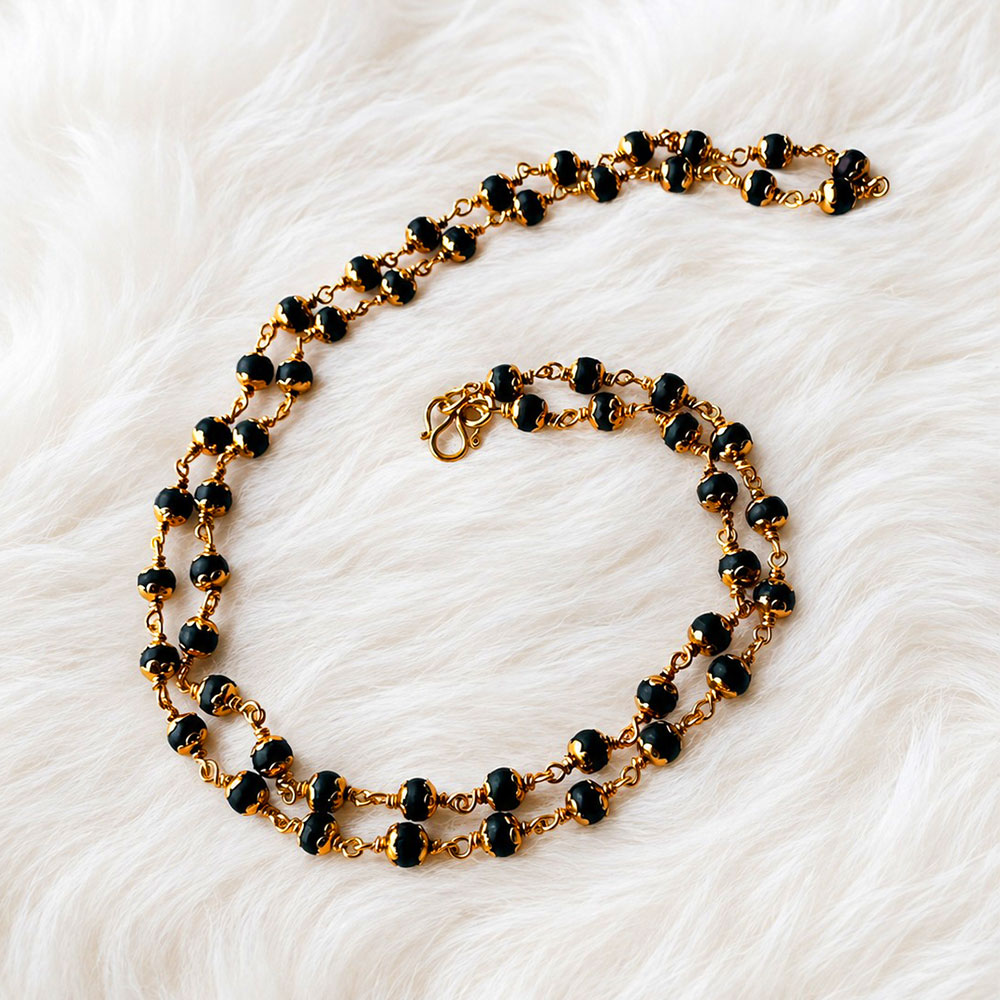 Karungali Mala – 6mm | 54 Beads | Pure Panchaloham Pinnikkett Capping