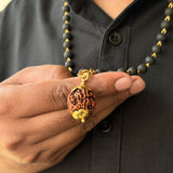 Karungali Maala - 8mm | 54 beads | Pure Panchaloham Madikanni without Capping Rudraksha Pendant