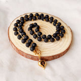 Karungali Maala - 8mm | 54 beads | Pure Panchaloham Madikkanni without Capping 2gm Shank Pendant