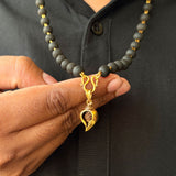 Karungali Maala - 8mm | 54 beads | Pure Panchaloham Madikkanni without Capping 2gm Shank Pendant