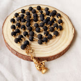 Karungali Maala - 8mm | 54 beads | Pure Panchaloham Pinnikkett without Capping Plain Ayyappa Pendant