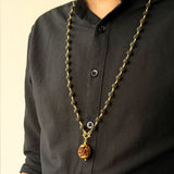 Karungali Maala - 8mm | 54 beads | Pure Panchaloham Pinnikkett without Capping Rudraksha Pendant