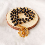 Karungali Maala - 8mm | 54 beads | Pure Panchaloham Pinnikkett without Capping Vishnumaya Prabha Pendant