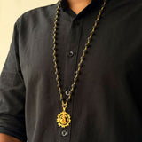 Karungali Maala - 8mm | 54 beads | Pure Panchaloham Pinnikkett without Capping Vishnumaya Prabha Pendant