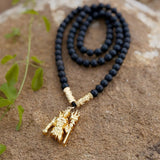 Karungali Mala with Lord Shiva Trishoola Pendant (8mm)