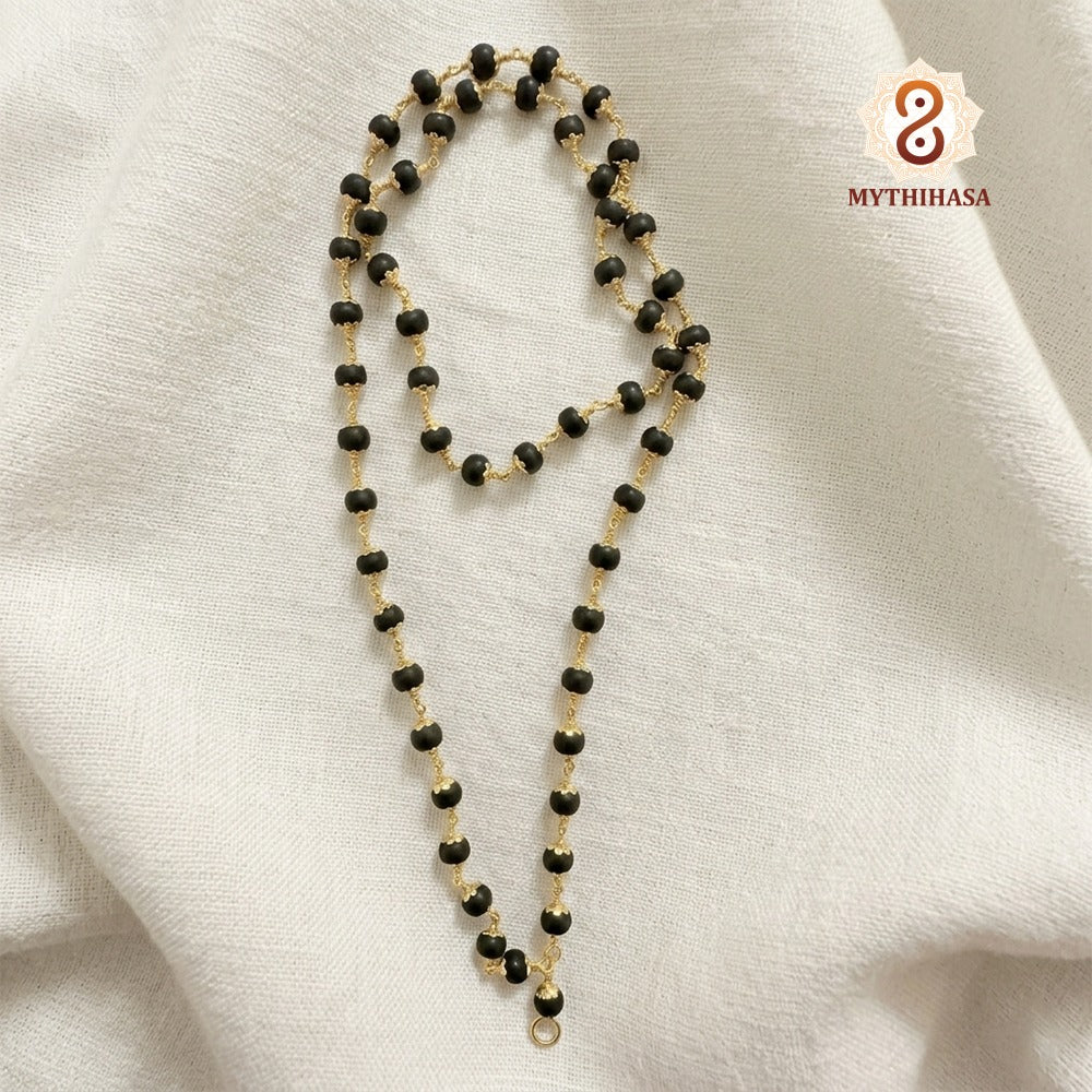 Karungali Mala with Panchaloham Caps (8mm, 54 Beads)