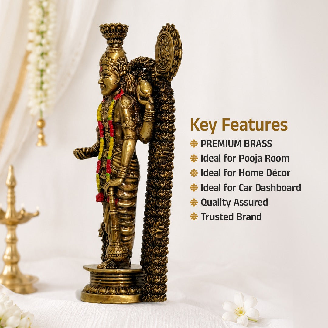 Sree Guruvayoorappan Idol In Brass 4.5 Inch