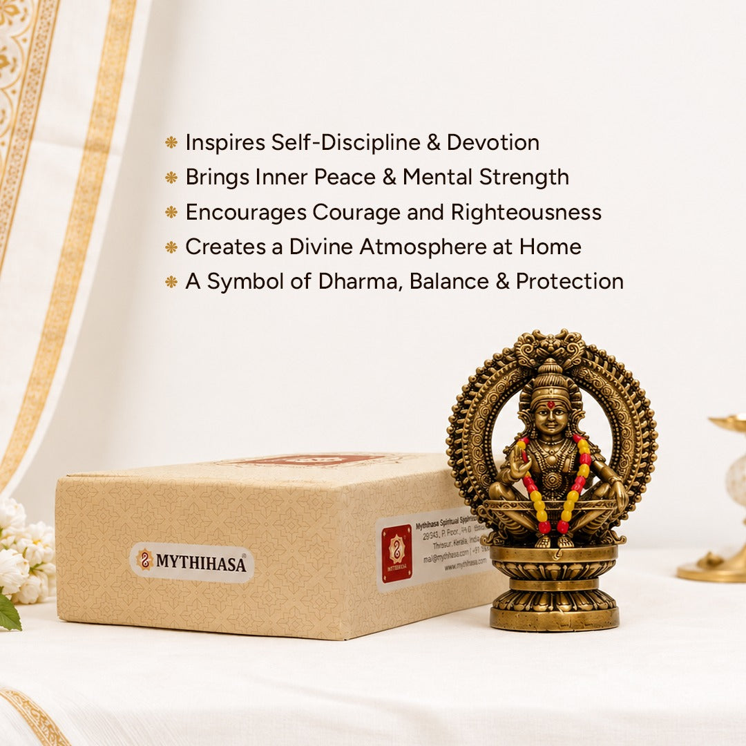 Swami Ayyappa Idol In Brass 3 Inch