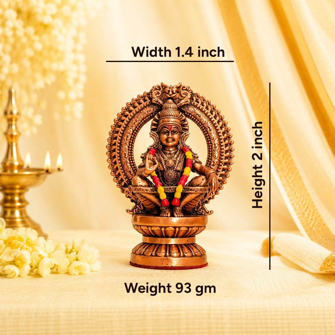 Swami Ayyappa Idol In Brass 2 Inch