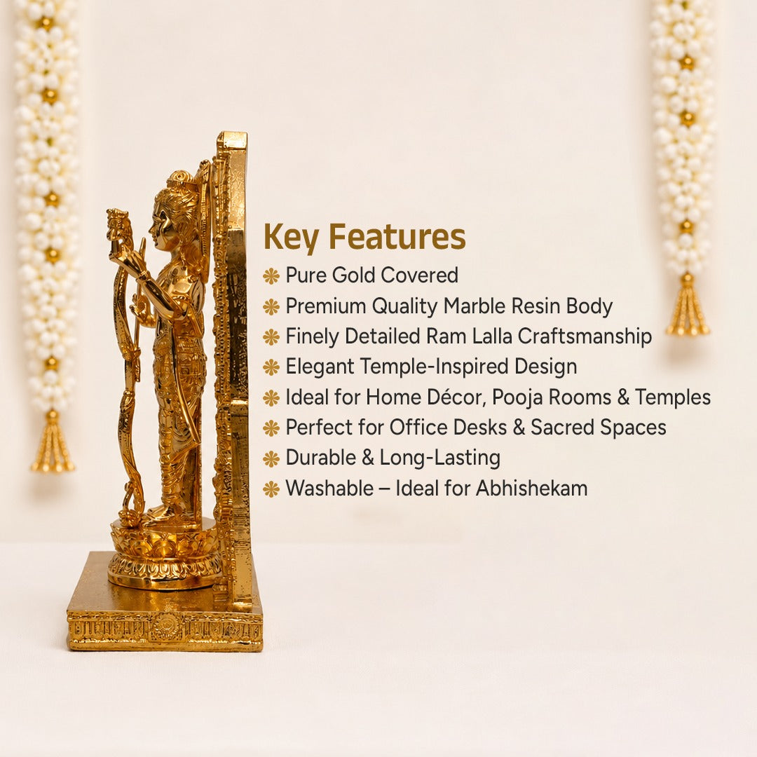 Shree Ram Lalla Gold-Covered Idol (20 Inch)