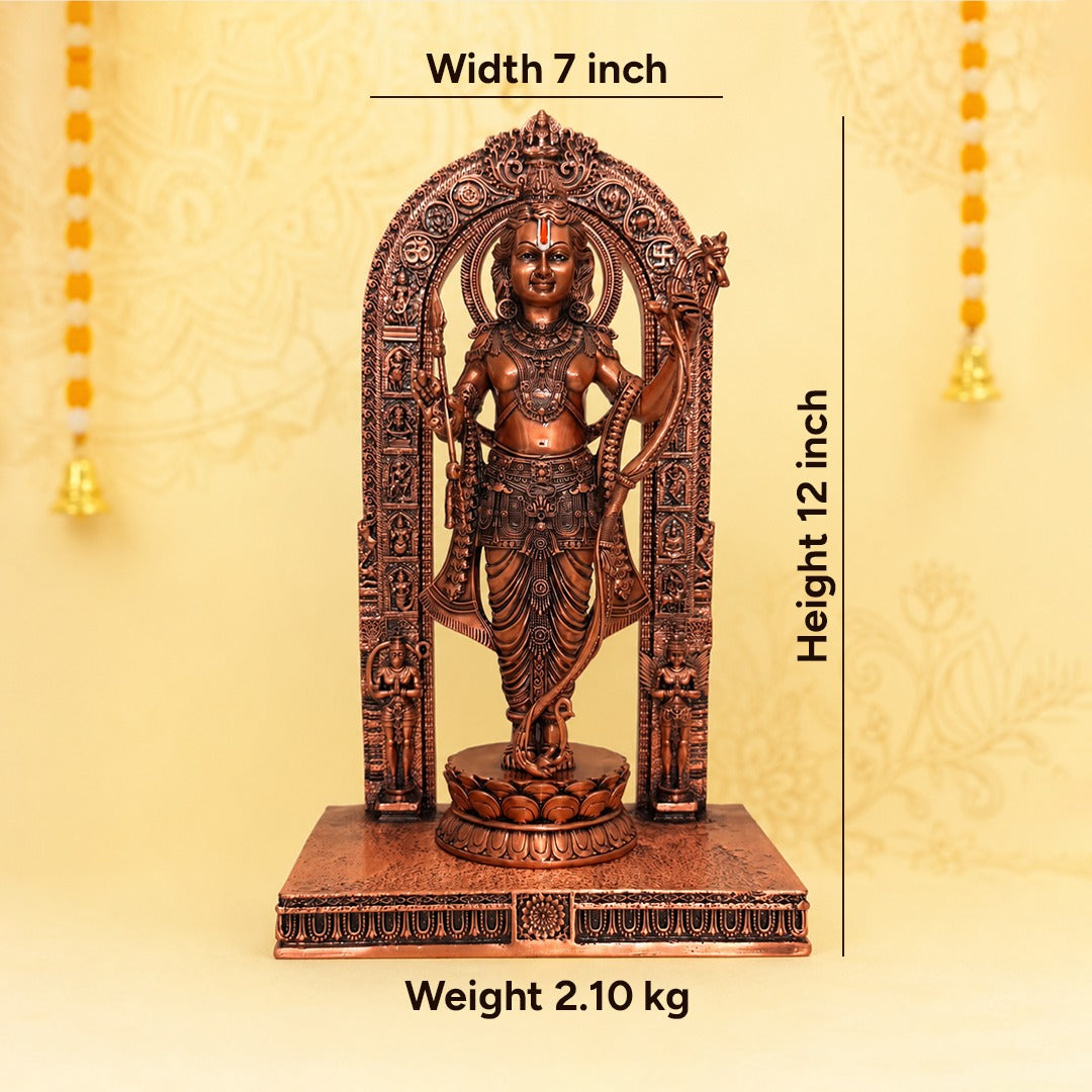 Shree Ram Lalla Idol – Premium Copper Finish Marble Resin Idol (12 Inches)