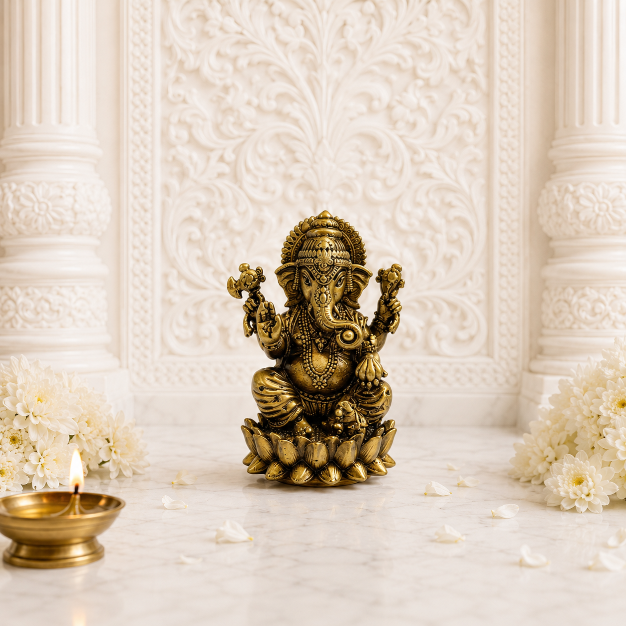 Sree Ganapathi Idol In Brass 1.5 Inch