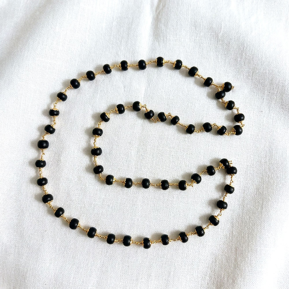 Karungali Mala with Panchaloham Caps (6mm, 54 Beads)