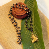 Karungali Mala with Panchaloham Caps & Lord Murugan Pendant (8mm, 54 Beads)