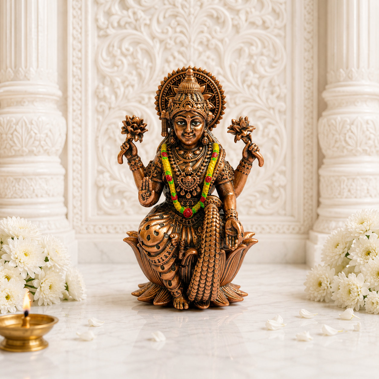 Mahalakshmi Idol In Brass 3 Inch