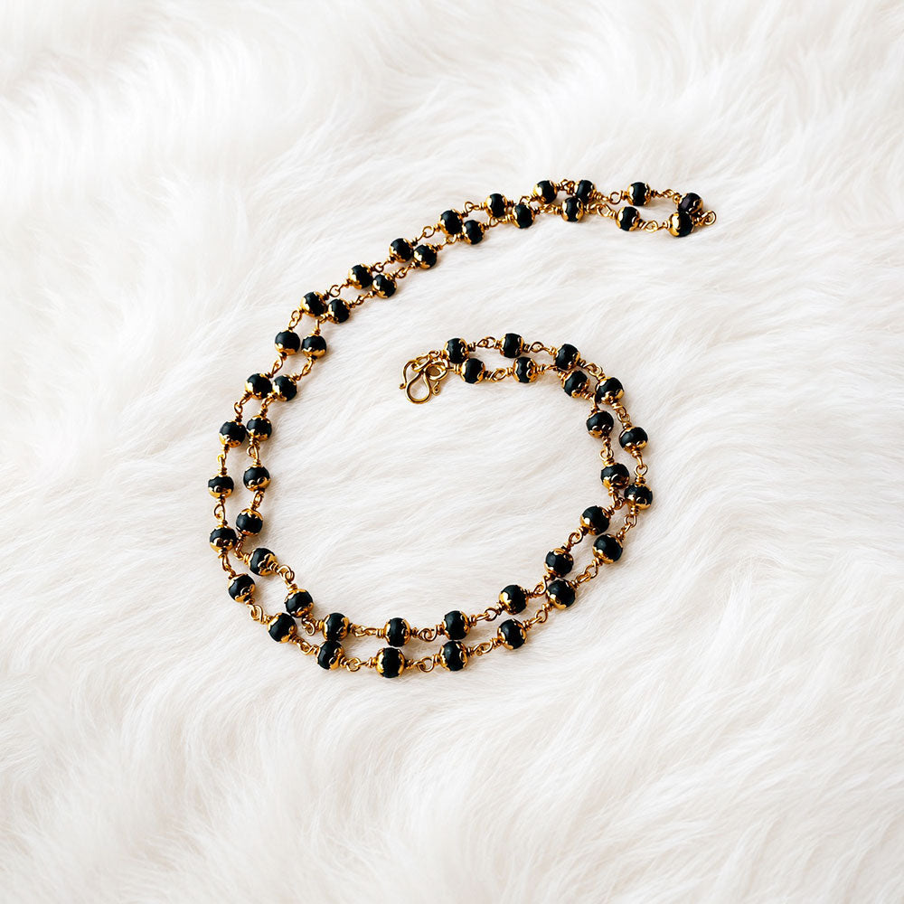 Karungali Mala – 6mm | 54 Beads | Pure Panchaloham Pinnikkett Capping