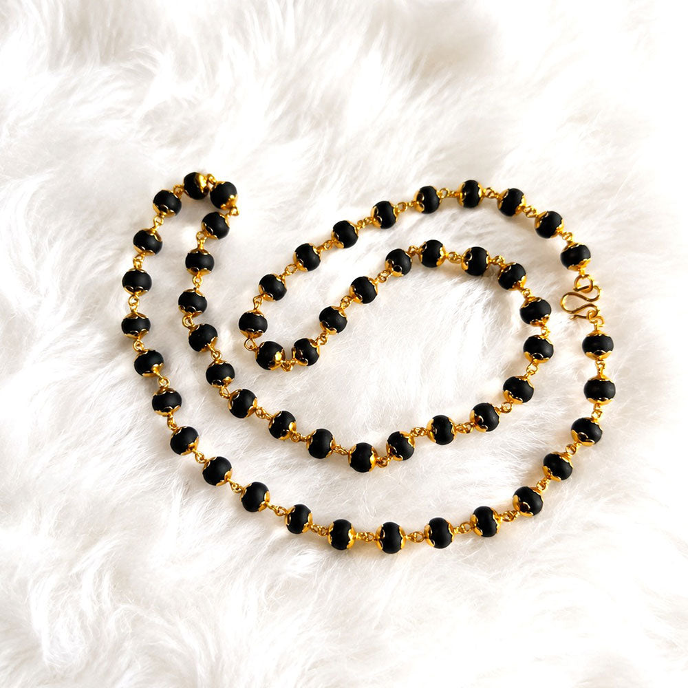 Karungali Mala – 8mm | 54 Beads | Pure Panchaloham Pinnikkett Capping
