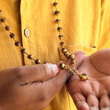 Rudraksha Mala 8mm 54 Beads Madikkani With Panchaloham Shank Locket