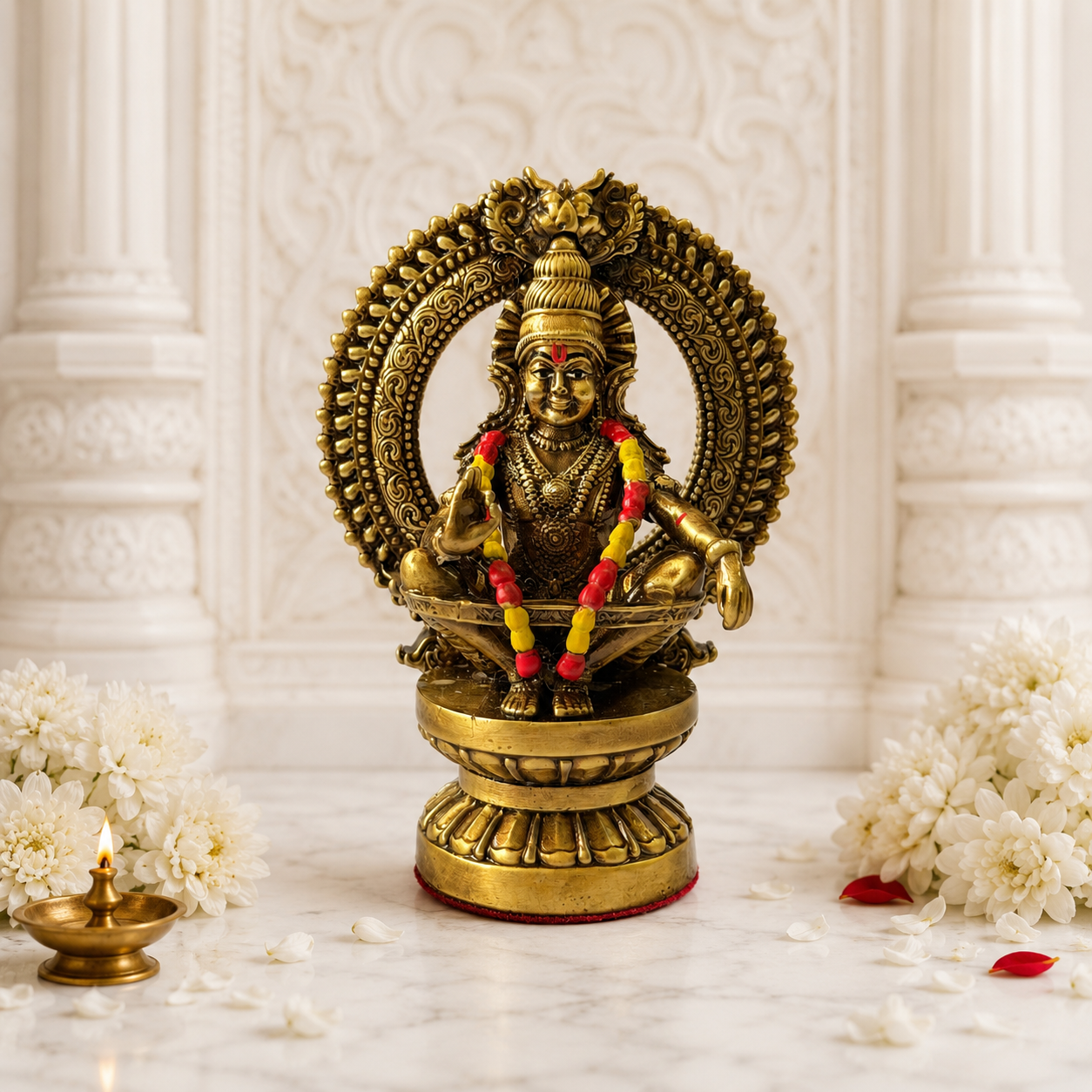 Swami Ayyappa Idol In Brass 3 Inch