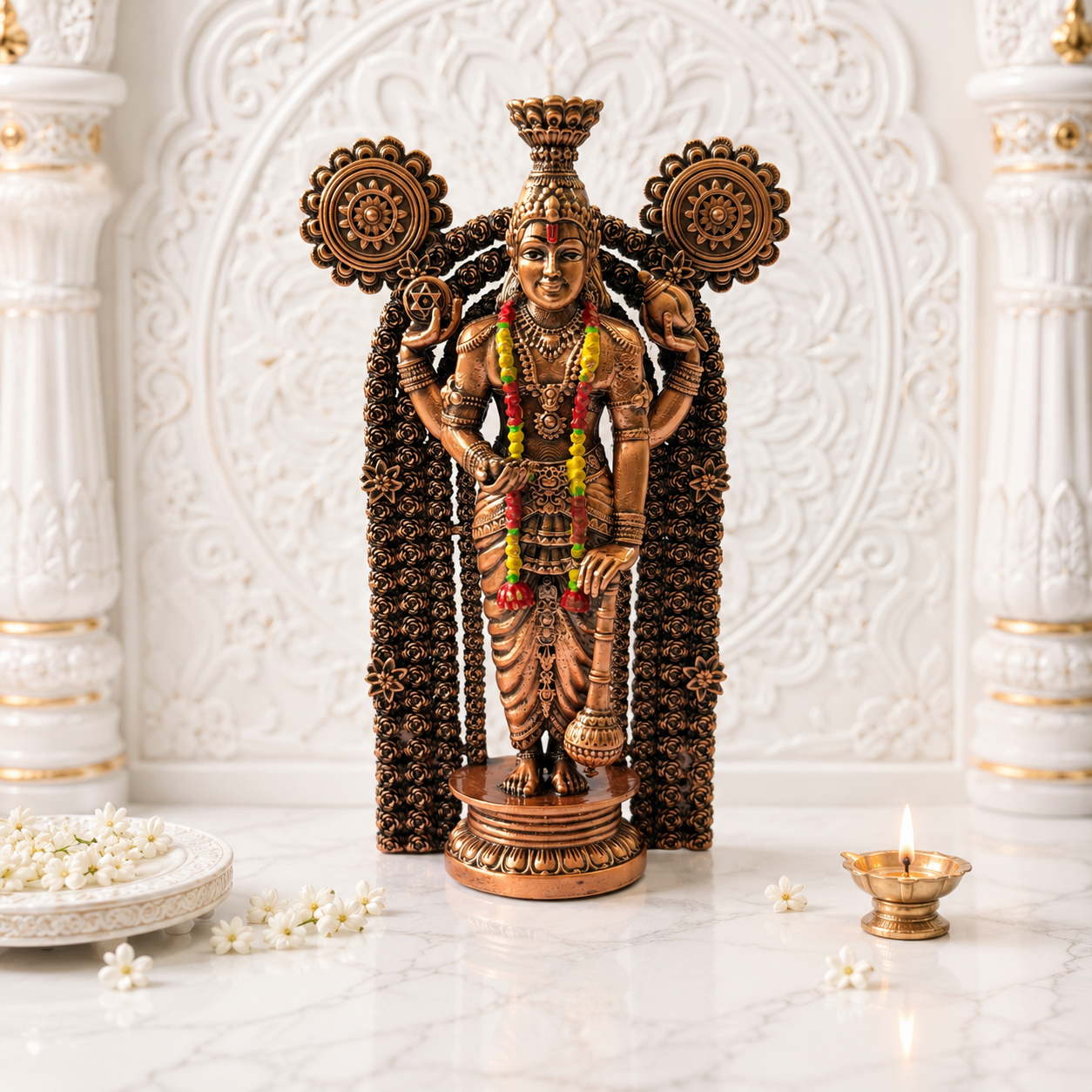 Sree Guruvayoorappan Idol In Brass 6 Inch